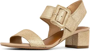 Donald Pliner Women's Neve Soft Metallic Brush Off Heeled Sandal