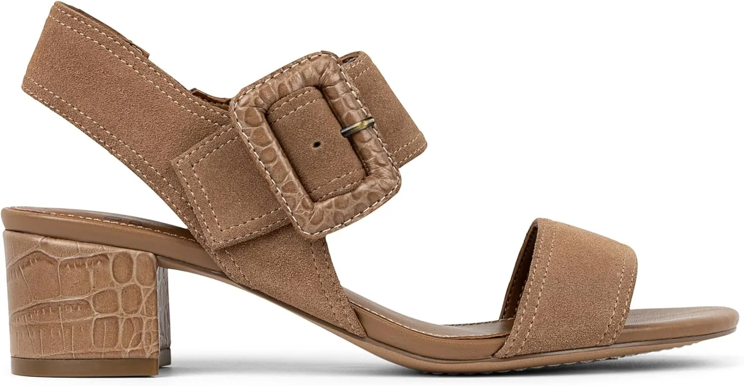 Donald Pliner Women's Neve Soft Metallic Brush Off Heeled Sandal