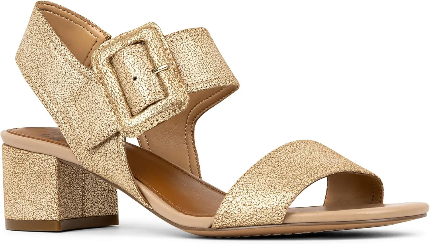 Donald Pliner Women's Neve Soft Metallic Brush Off Heeled Sandal