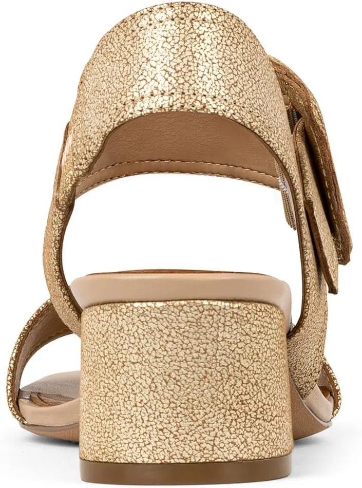Donald Pliner Women's Neve Soft Metallic Brush Off Heeled Sandal