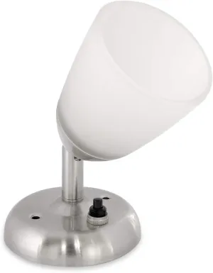 Dream lighting 12 Volt Reading Light for RV Boat Interior LED Bedside Wall Sconce Lamp Glass Spot Light with Switch, 3W 3000K White Lighting, Nickel Finish, Wall Mount (1 Light)