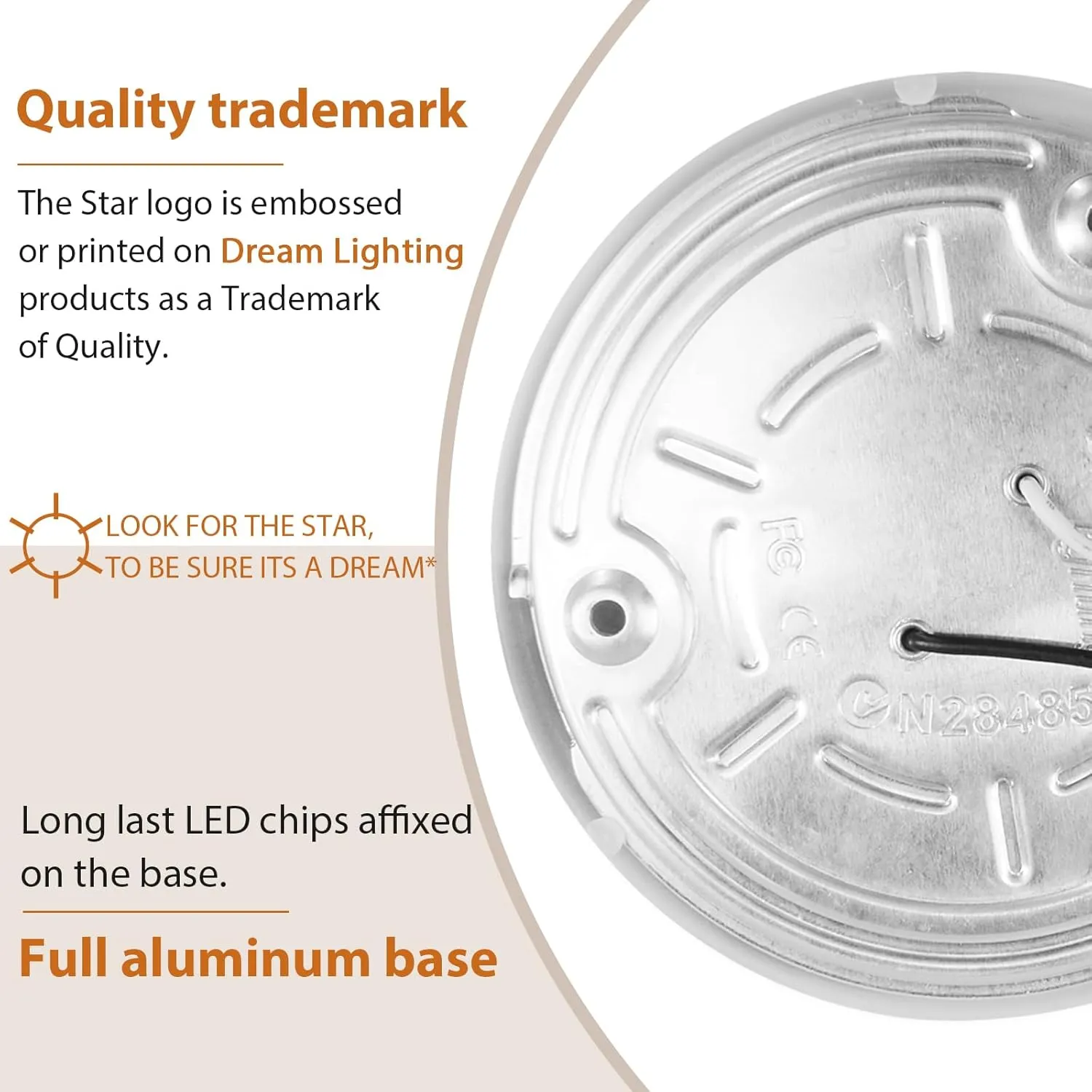 Dream lighting RV Interior LED Lights 12volt Led Dome Ceiling Light with Switch 3.5inch 4000K White Lighting, Pack of 4