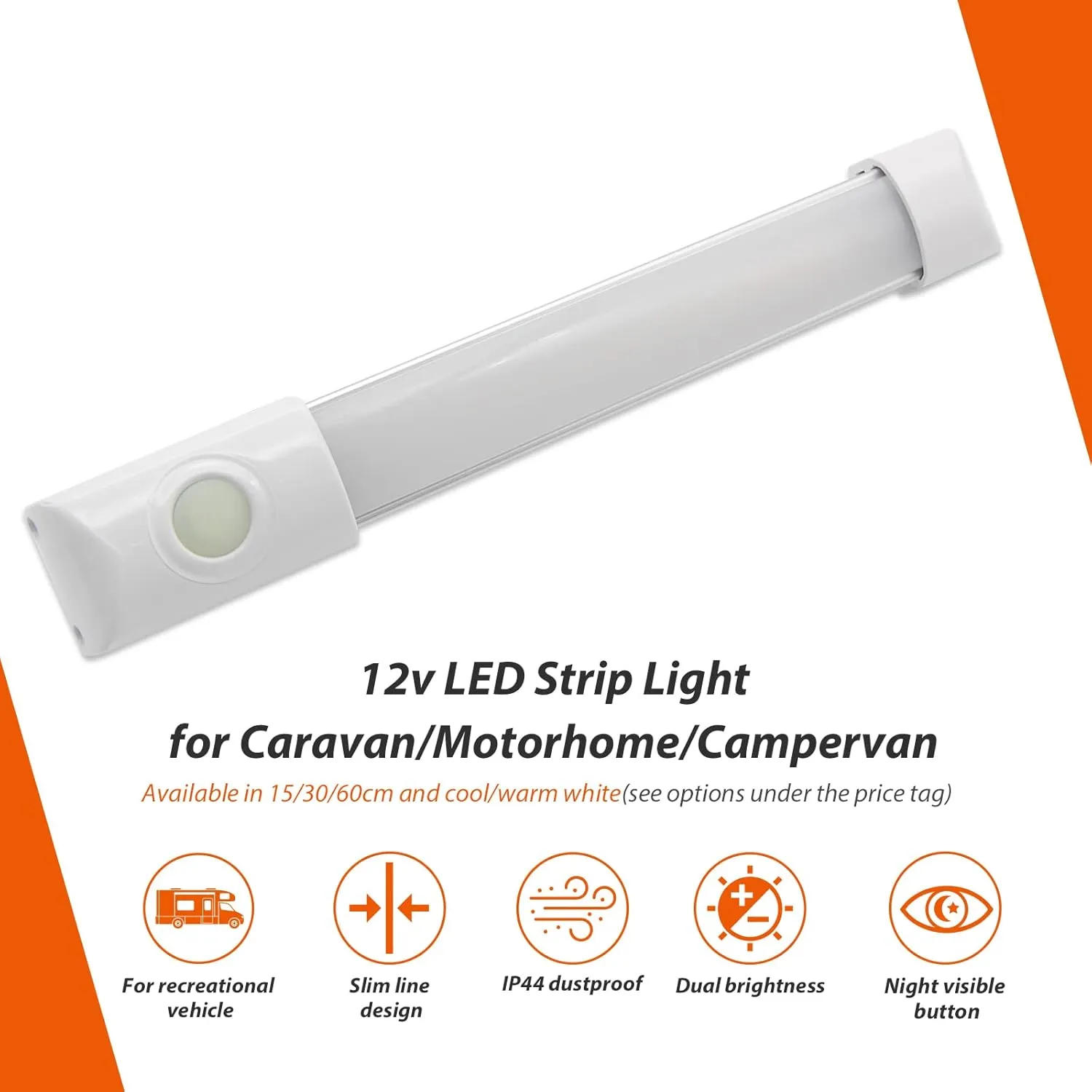 Dream lighting RV Lights 12volt LED Cabinet Light with Switch for Camper Trailer Kitchen Sink 6 inch Warm White