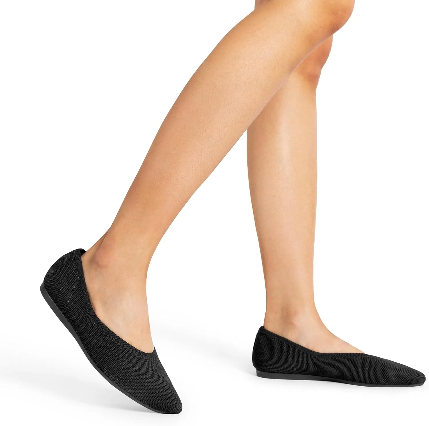 DREAM PAIRS Pointed Toe Flats for Women, Comfortable Dressy Knit Ballet Flats with Arch Support, Women's Dress Shoes for Work Office Business Casual Travel