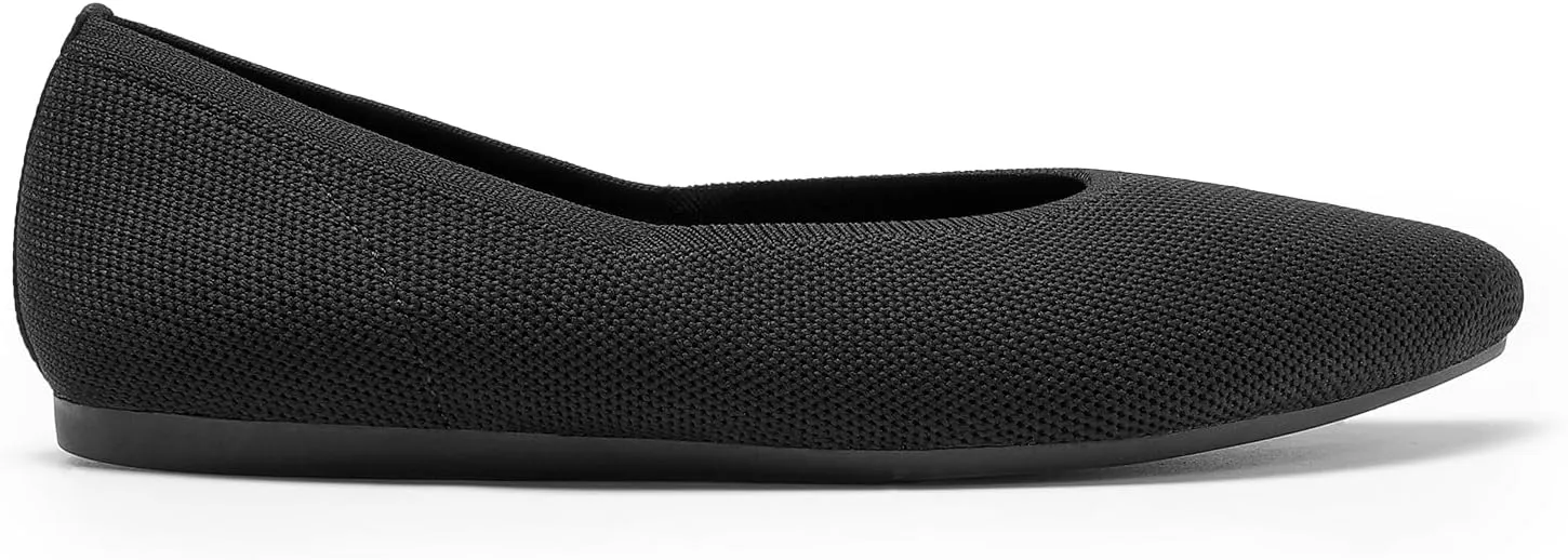 DREAM PAIRS Pointed Toe Flats for Women, Comfortable Dressy Knit Ballet Flats with Arch Support, Women's Dress Shoes for Work Office Business Casual Travel