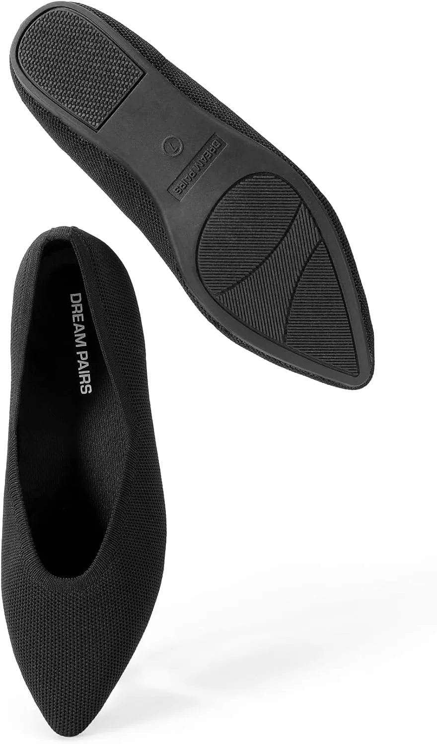 DREAM PAIRS Pointed Toe Flats for Women, Comfortable Dressy Knit Ballet Flats with Arch Support, Women's Dress Shoes for Work Office Business Casual Travel