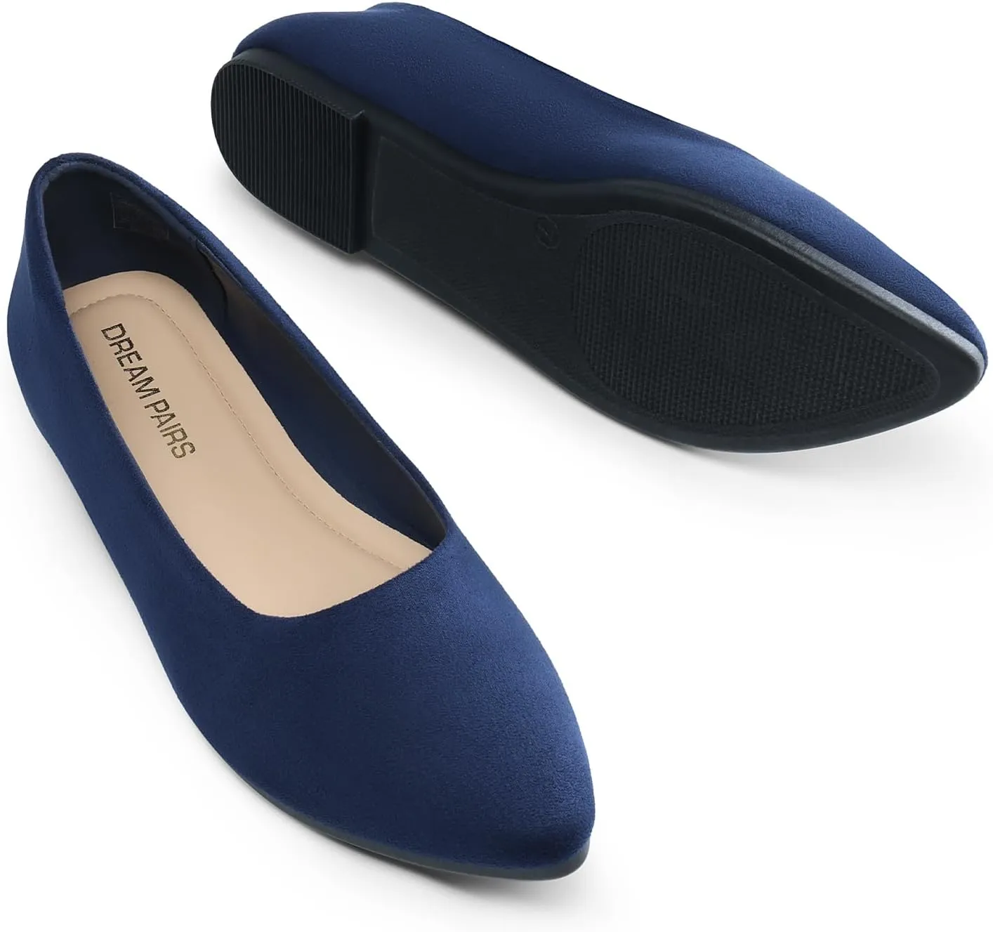 DREAM PAIRS Women’s Flats Comfortable Slip On Business Work Office Casual Suede Ballet Flats Pointed Toe Dress Shoes