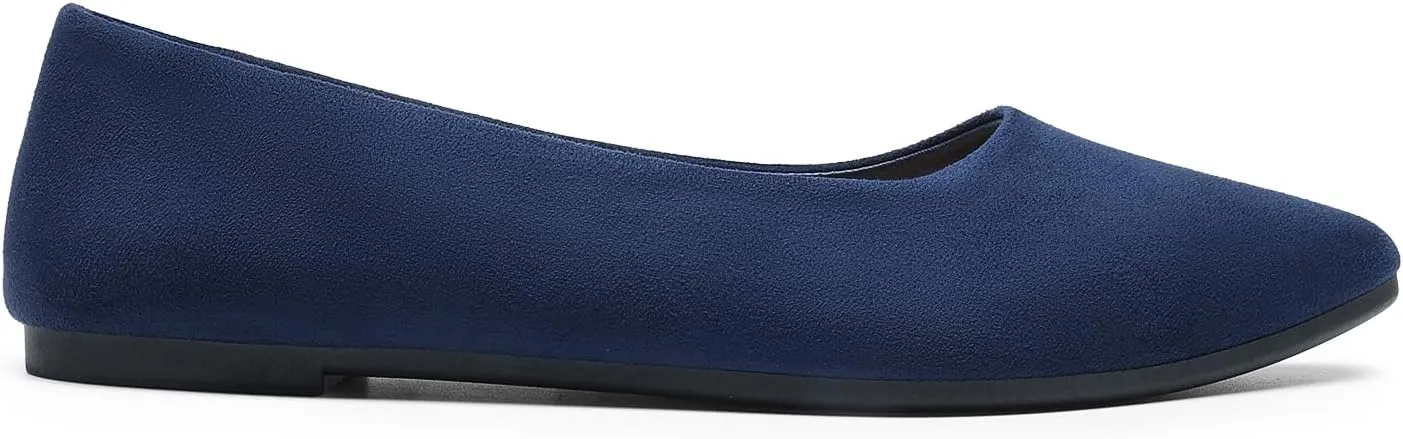 DREAM PAIRS Women’s Flats Comfortable Slip On Business Work Office Casual Suede Ballet Flats Pointed Toe Dress Shoes