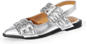DREAM PAIRS Women's Slingback Ballet Flats, Pointed Toe Buckle Comfortable Dress Slip-on Flat Shoes