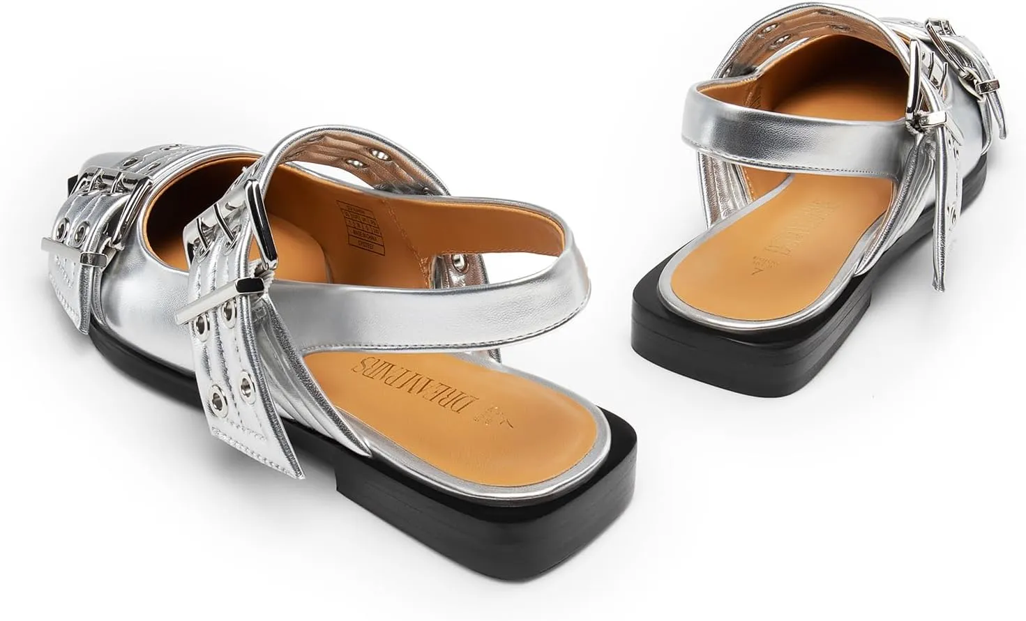 DREAM PAIRS Women's Slingback Ballet Flats, Pointed Toe Buckle Comfortable Dress Slip-on Flat Shoes