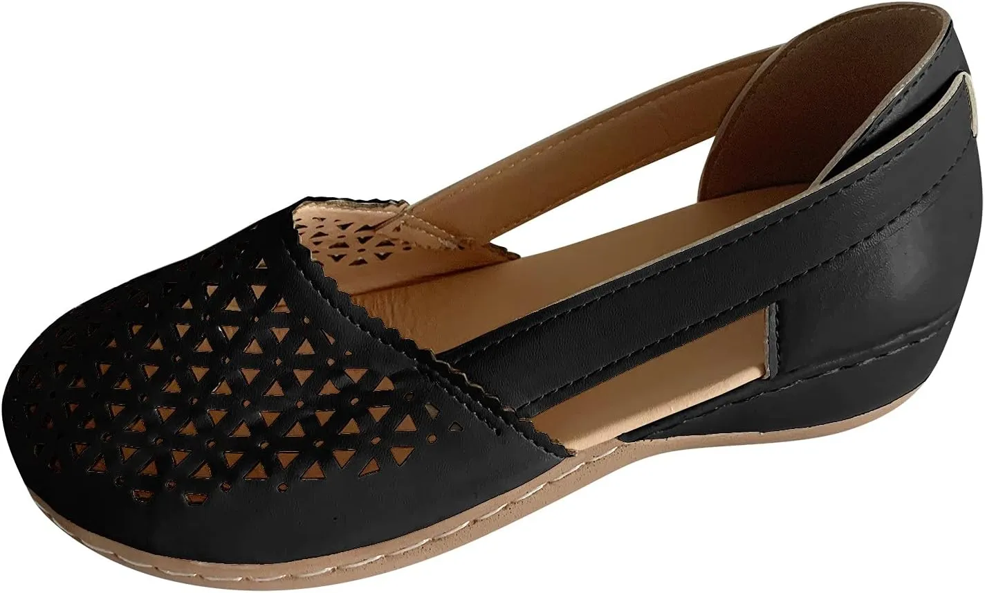 Eduavar Summer Sandals for Women, Summer Sandals for Women 2023 Mule Hollow Out Slip On Shoes Orthotic Wedge Sandals