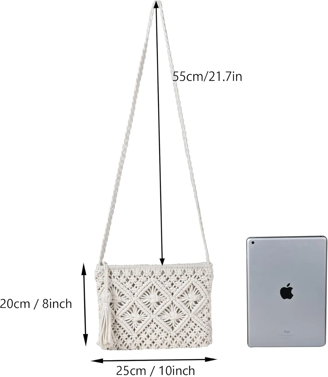 Eiyye Boho Crocheted Purses: Summer Beach Crossbody and Boho Shoulder Bags with Tassel