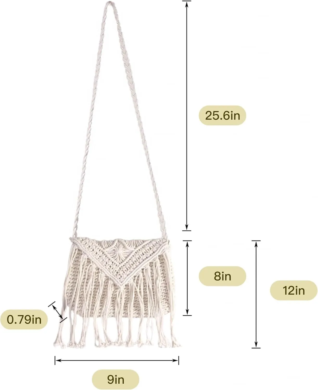 Eiyye Boho Crocheted Purses: Summer Beach Crossbody and Boho Shoulder Bags with Tassel