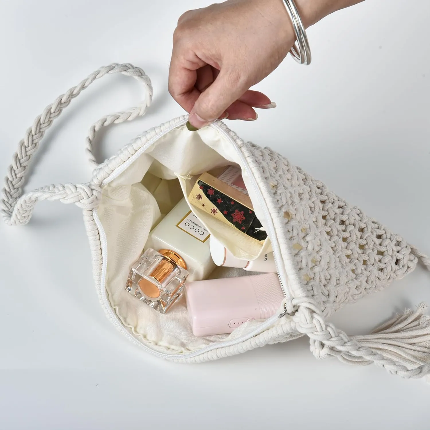 Eiyye Boho Crocheted Purses: Summer Beach Crossbody and Boho Shoulder Bags with Tassel