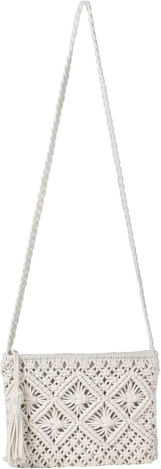 Eiyye Boho Crocheted Purses: Summer Beach Crossbody and Boho Shoulder Bags with Tassel