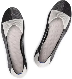 Frank Mully Women’s Ballet Flat Shoes Knit Dress Shoes Round Toe Slip On Ballerina Walking Flats Shoes for Woman Low Wedge Comfort Soft