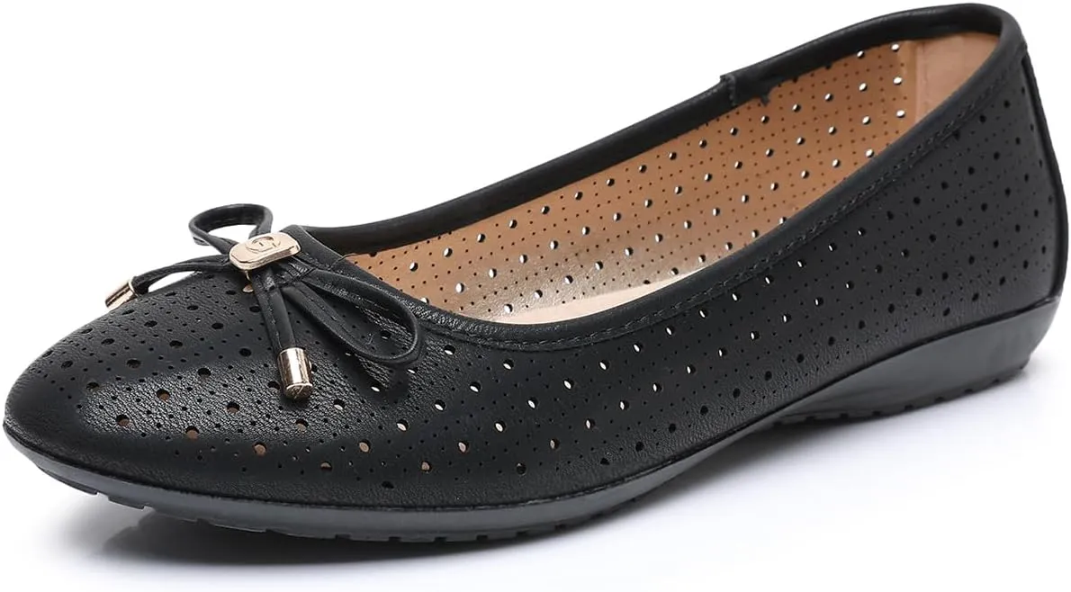 GAWBAW Women's Ballet Flats Shoes Comfortable Slip On Casual Dress Flats Low Wedge Ballerina Walking Flats for Women