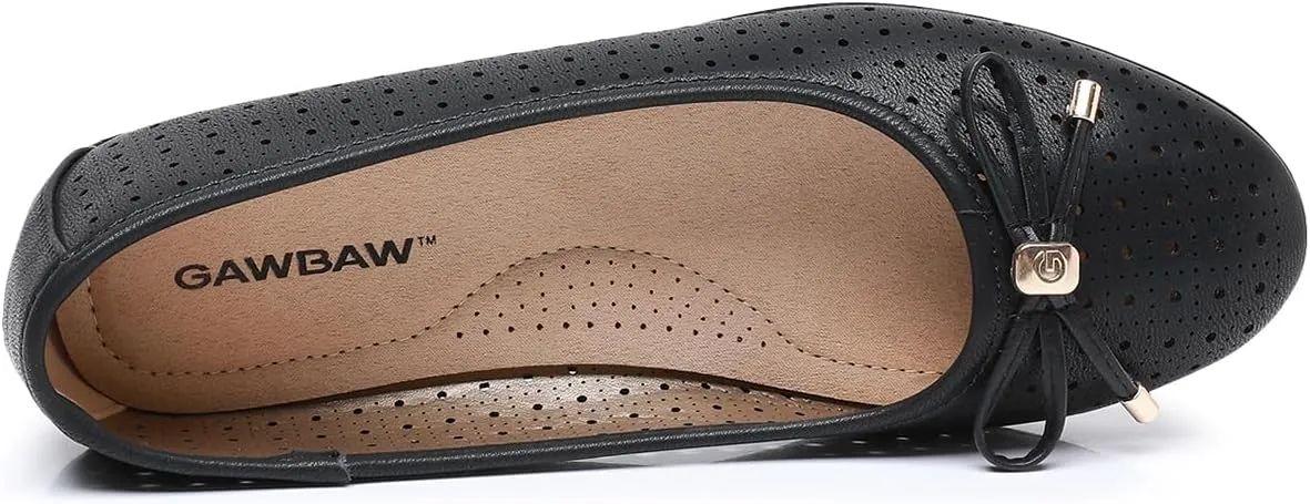GAWBAW Women's Ballet Flats Shoes Comfortable Slip On Casual Dress Flats Low Wedge Ballerina Walking Flats for Women