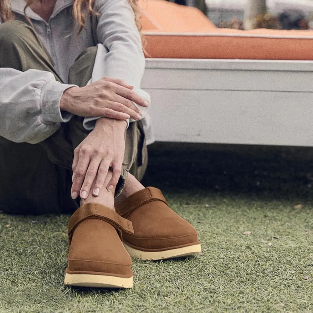 Genuine Suede Adjustable Platform Clogs with Strap Comfy Memory Foam Arch Support Mule Goldenstar Clogs Women Indoor Outdoor