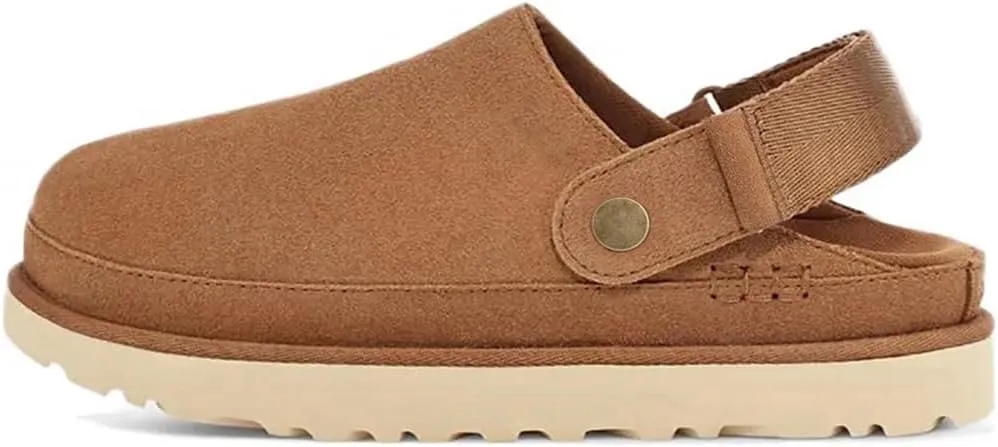 Genuine Suede Adjustable Platform Clogs with Strap Comfy Memory Foam Arch Support Mule Goldenstar Clogs Women Indoor Outdoor
