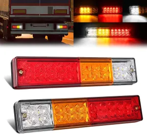 GOOACC 20 LED Trailer Light Kit 2PCS Running Stop Brake Turn Signals Reverse Tail Lights Studs Mounted Waterproof For 10-30v Truck RV UTV Camper Van Boat