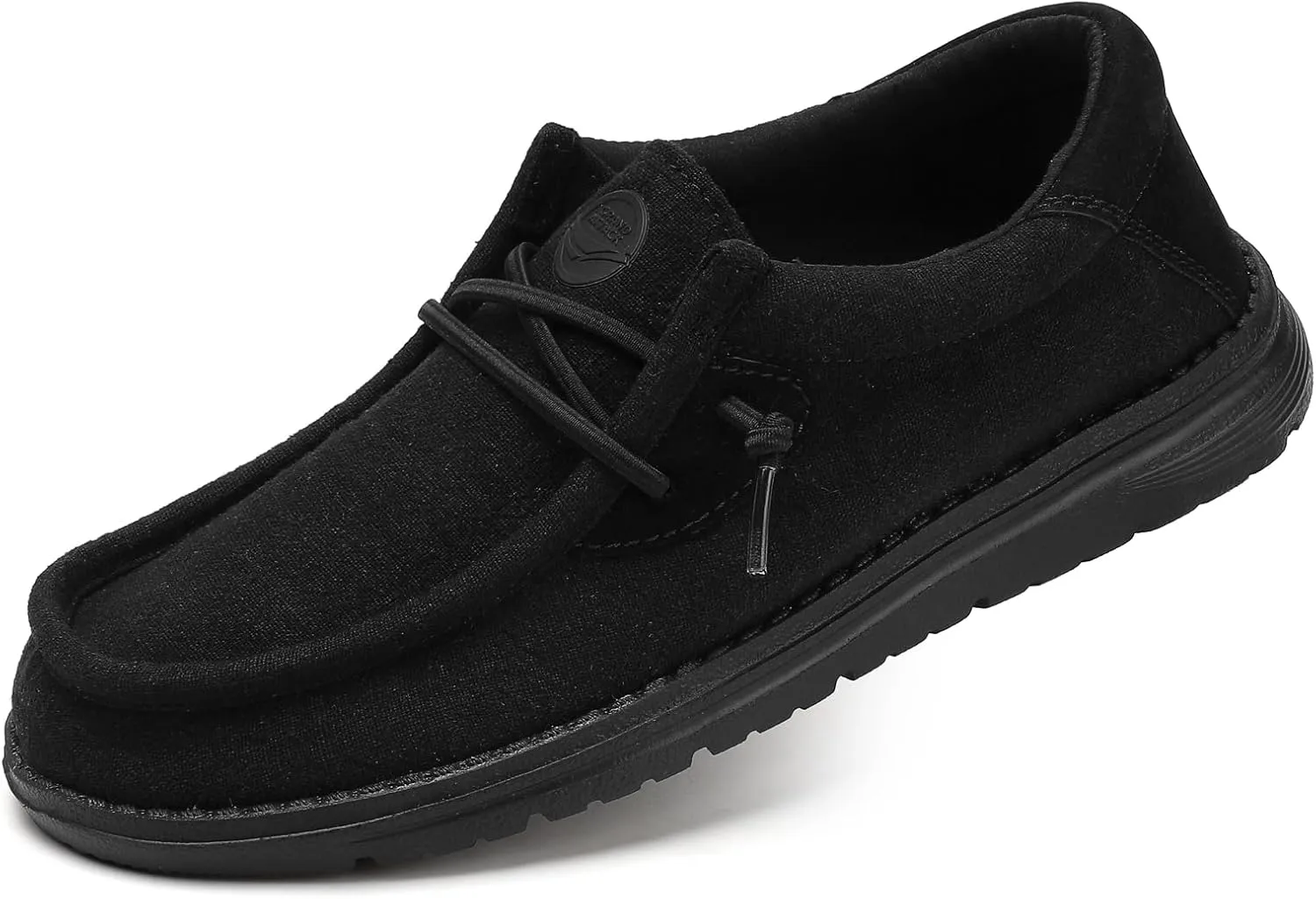 Grand Attack Walking Shoes for Women Slip On Linen Loafers Non Slip Work Sneakers Comfort Lightweight Boat Shoes Daily Driving Traveling Black