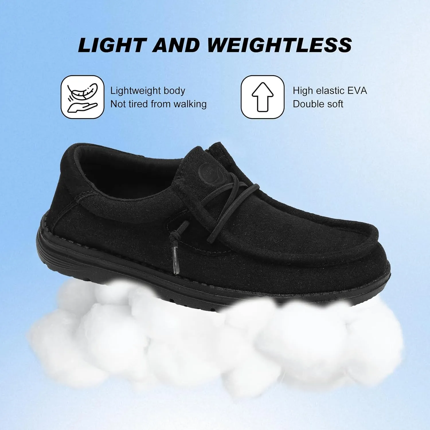Grand Attack Walking Shoes for Women Slip On Linen Loafers Non Slip Work Sneakers Comfort Lightweight Boat Shoes Daily Driving Traveling Black