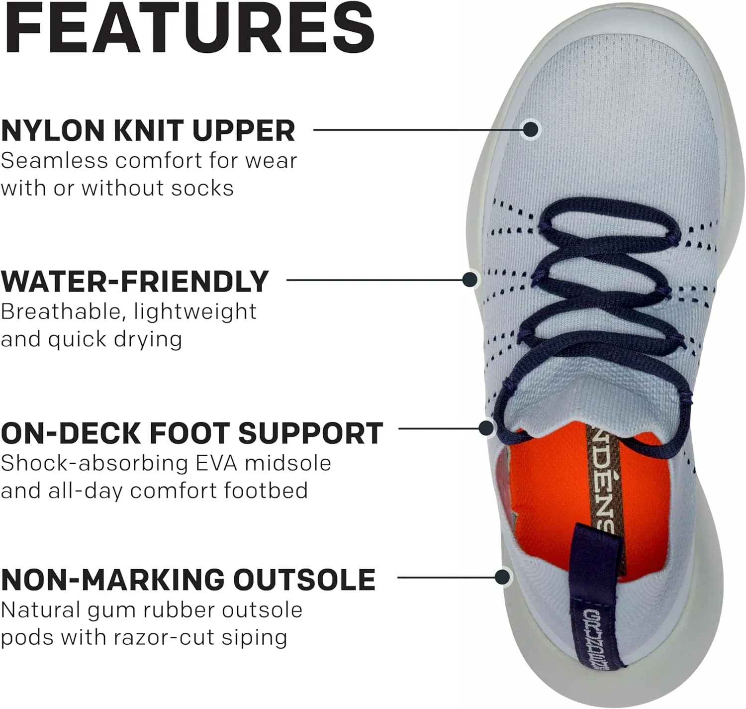 Grundéns Women's Sea Knit Boat Shoe | Lace-Up, Water-Resistant
