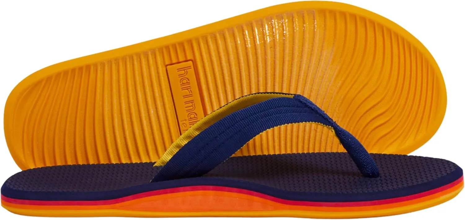Hari Mari- Dunes- Men's Waterproof Boat Safe Colorful Rubber Flip Flops- No Break Ins, Firm Arch Support, Antimicrobial, and Floats in Water
