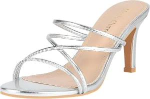 Heels Charm Women's Stiletto Heeled Sandals 3.27 Inches Open Toe Slip On High Heel Sandal Dress Dancing Sandals Daily Work Usual Party Wedding Shoes