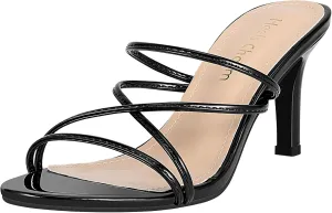 Heels Charm Women's Stiletto Heeled Sandals 3.27 Inches Open Toe Slip On High Heel Sandal Dress Dancing Sandals Daily Work Usual Party Wedding Shoes