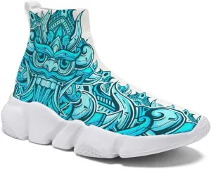 Hetios Mens Walking Shoes Graffiti Sneakers Running Shoes Sock Shoes Lightweight Comfy Breathable Multicolor