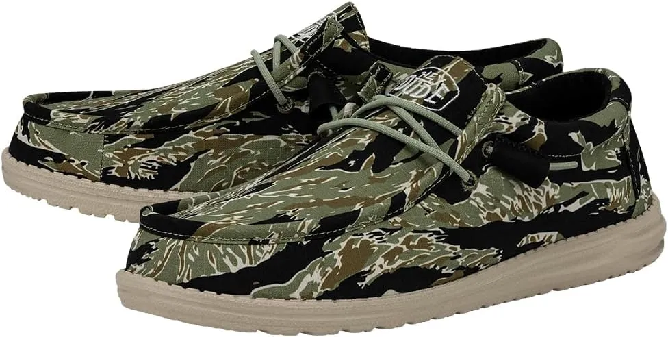 Hey Dude Men's Wally Camo | Men's Loafers | Men's Slip On Shoes | Comfortable & Light-Weight