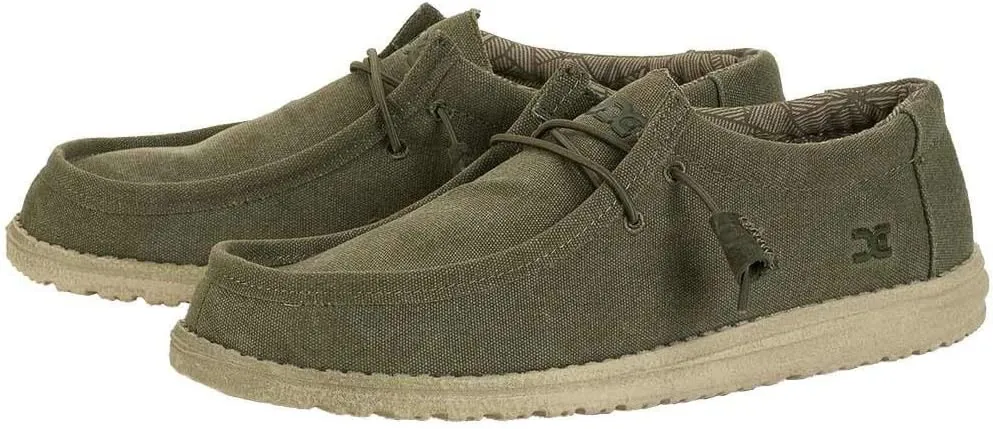 Hey Dude Men's Wally Chambray | Men's Loafers | Men's Slip On Shoes | Comfortable & Light-Weight
