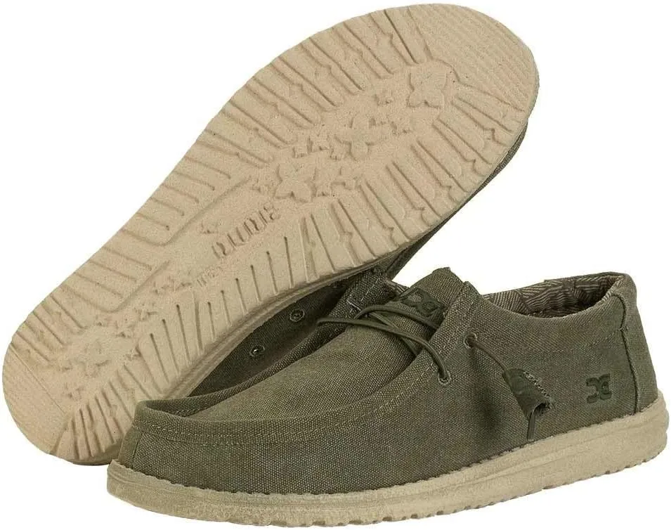 Hey Dude Men's Wally Chambray | Men's Loafers | Men's Slip On Shoes | Comfortable & Light-Weight