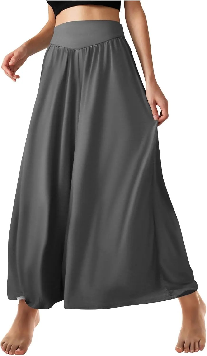 High Waisted Palazzo Pants for Women Trendy 2024 Causal Wide Leg Flowy Yoga Pant Trousers Beach Vacation Outfits