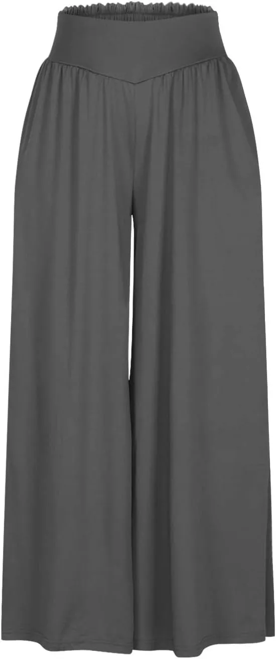 High Waisted Palazzo Pants for Women Trendy 2024 Causal Wide Leg Flowy Yoga Pant Trousers Beach Vacation Outfits