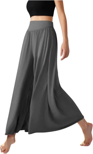 High Waisted Palazzo Pants for Women Trendy 2024 Causal Wide Leg Flowy Yoga Pant Trousers Beach Vacation Outfits
