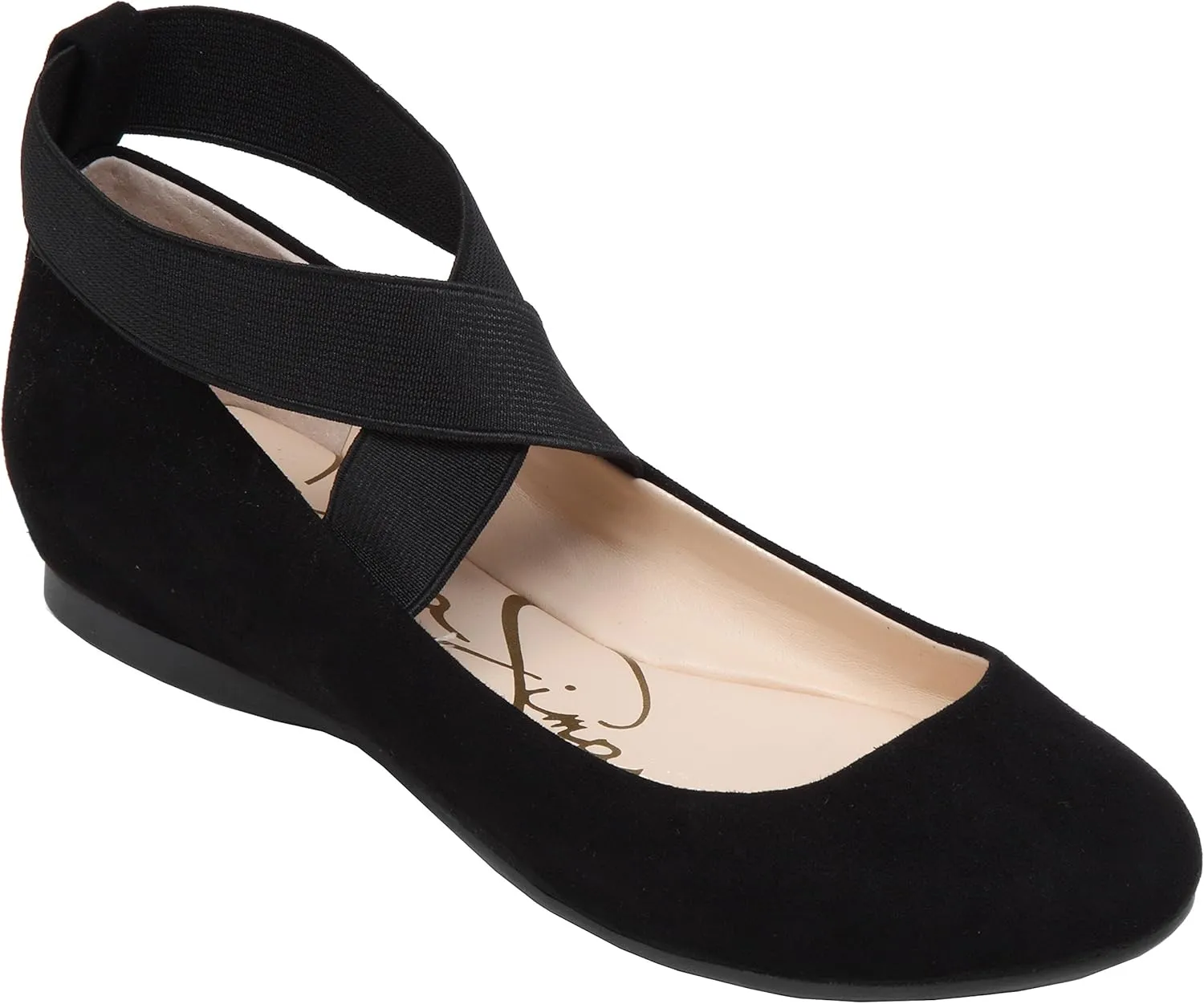 Jessica Simpson Mandayss Women's Pull-On Criss-Cross Ankle Ballet Flats Shoes