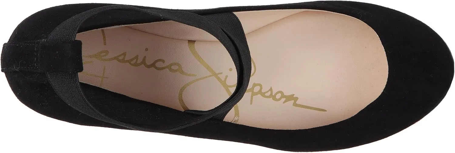 Jessica Simpson Mandayss Women's Pull-On Criss-Cross Ankle Ballet Flats Shoes