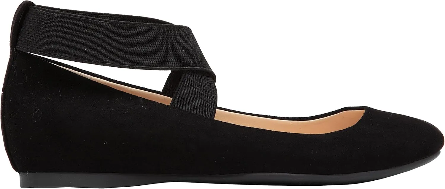 Jessica Simpson Mandayss Women's Pull-On Criss-Cross Ankle Ballet Flats Shoes