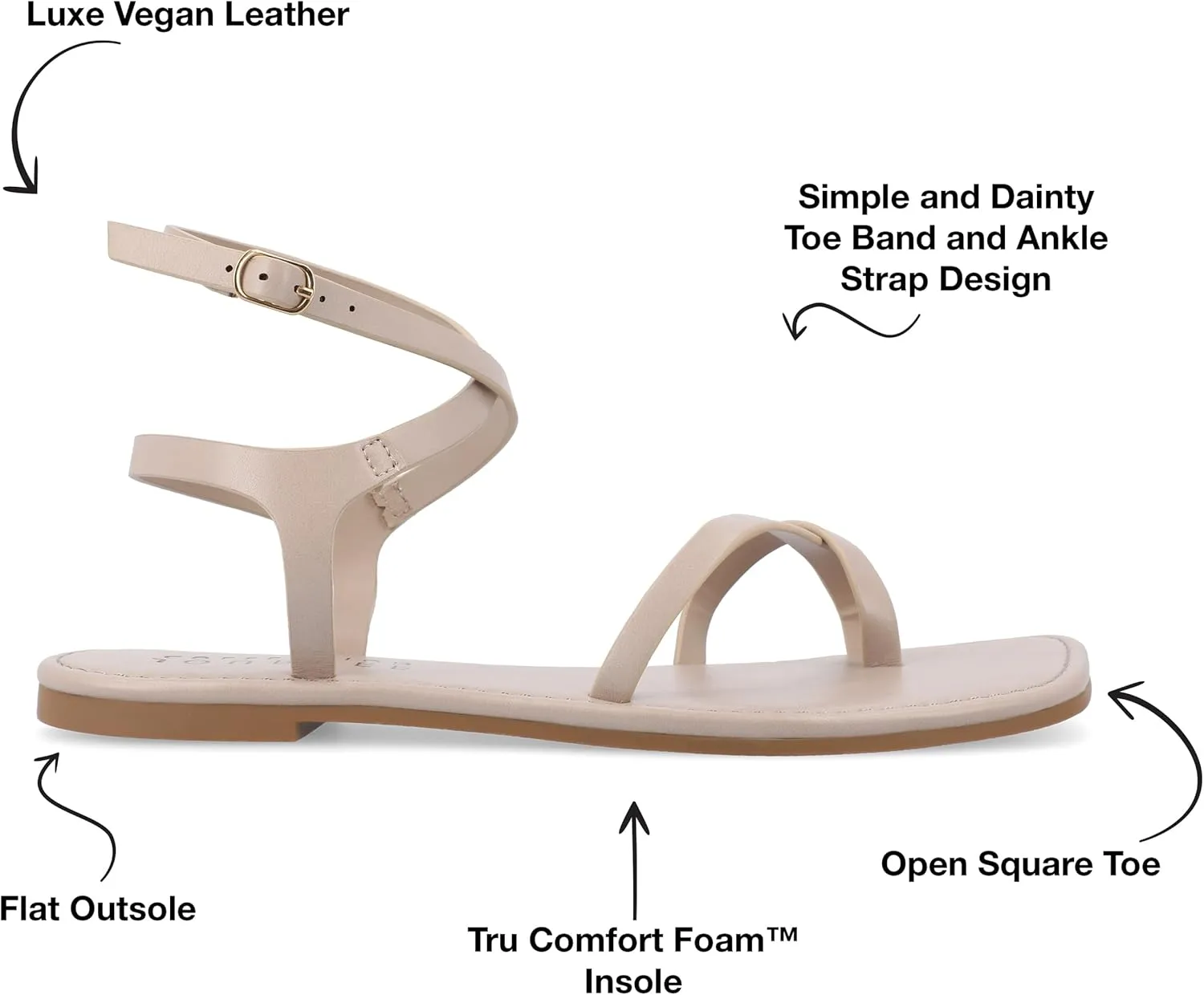 Journee Collection Women's Charra Flat Sandal