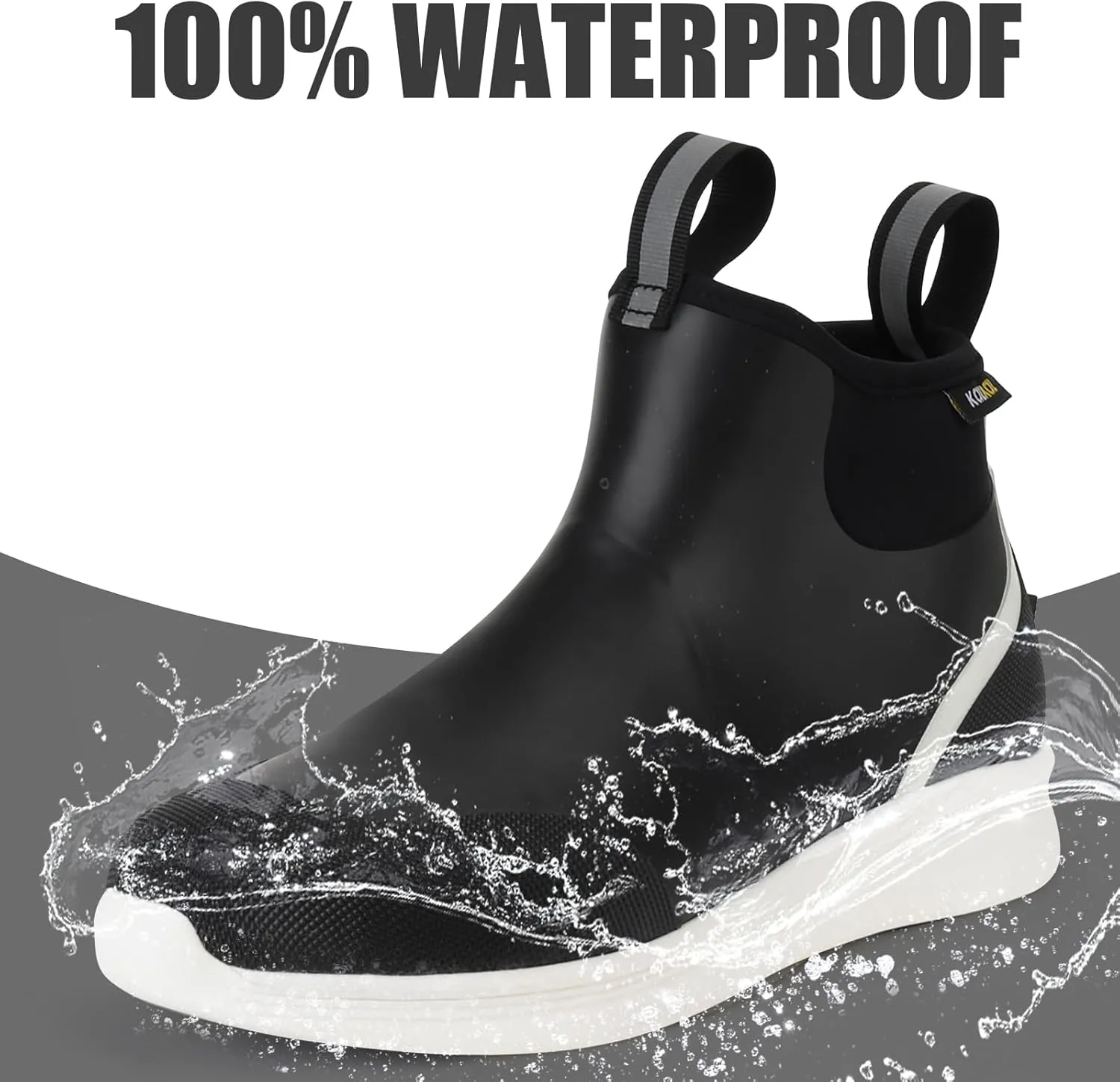 Kalkal Fishing Rain Boots for Men, Anti-Slip Waterproof Deck Boots, Durable Insulated Mud Booties for Gardening Fishing Boating, and Camping (Size 6-13)