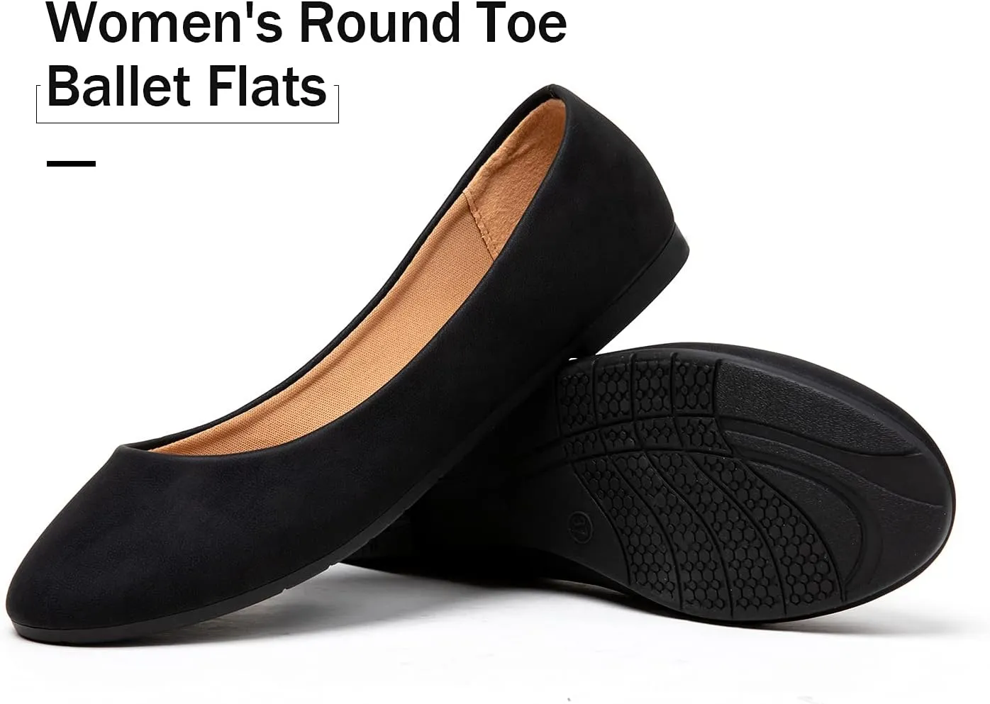katliu Women Comfort Flats Round Toe Ballet Flats Slip on Walking Flat Shoes