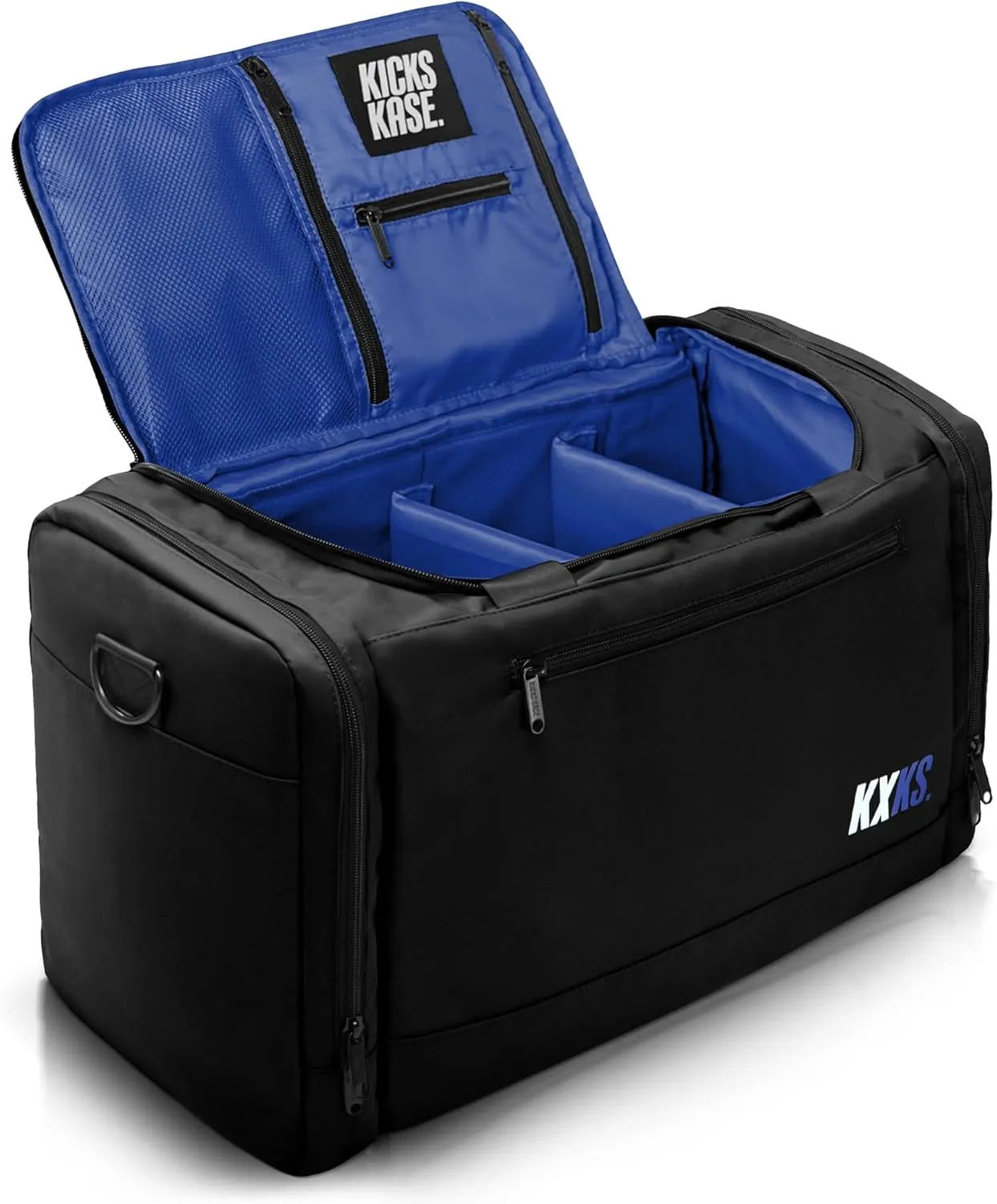 (Kicks Kase Premium Sneaker Bag & Travel Duffel Bag - 3 adjustable compartment dividers - For shoes, clothing and gym