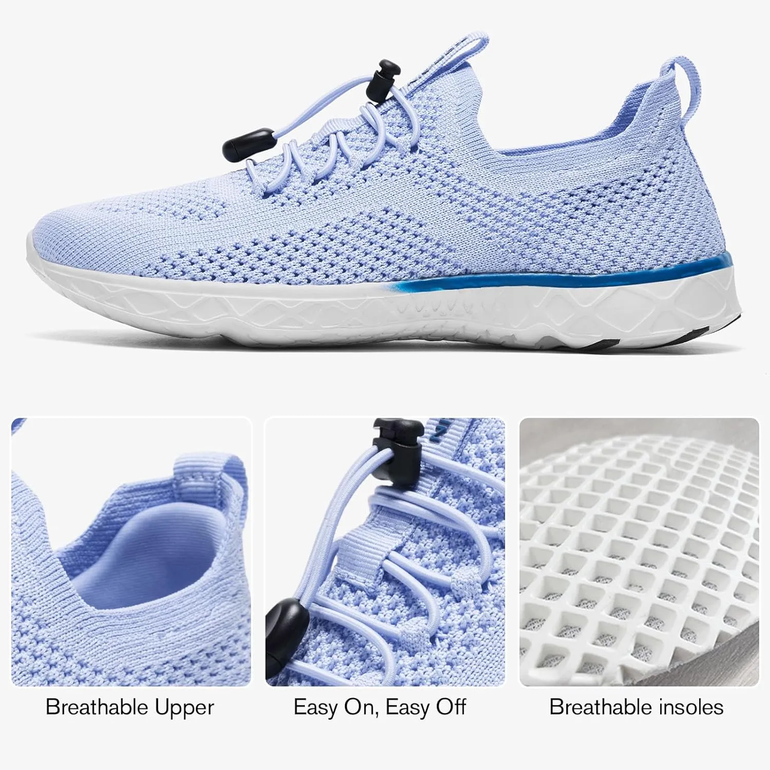 KOLILI Women's Stylish Water Shoes, Tennis Walking Shoes with Arch Support, Best for Water Sports, Travel & Walk