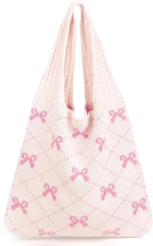 KPX Crochet Tote, Beach Mesh Knitted Shoulder Bag - Large Aesthetic Hobo Bag for Women - Summer