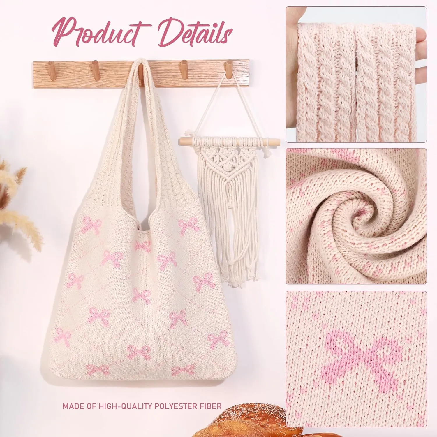 KPX Crochet Tote, Beach Mesh Knitted Shoulder Bag - Large Aesthetic Hobo Bag for Women - Summer
