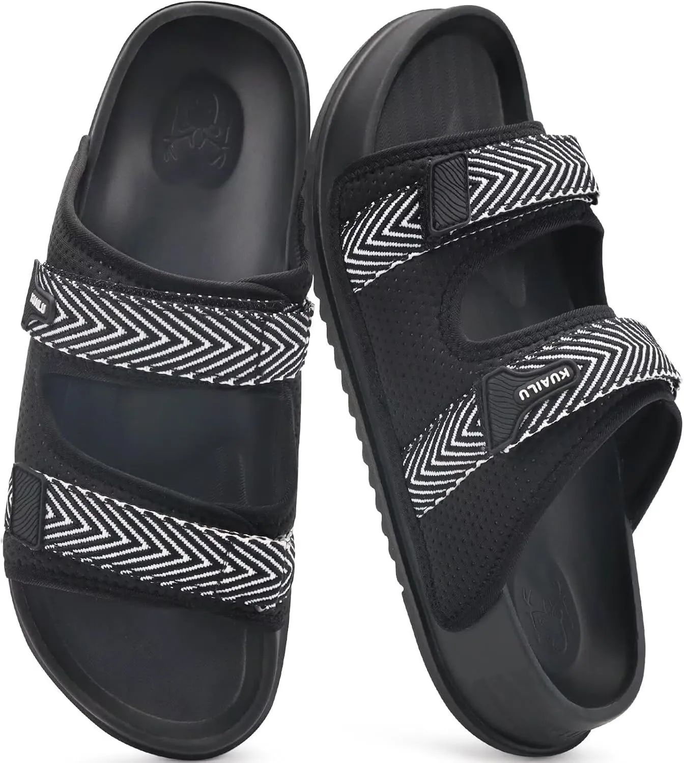 KuaiLu Mens Casual Sandals with Comfortable Orthopedic Arch Support Summer Beach Walking Shoes Cushion Slides Slip on Indoor Outdoor