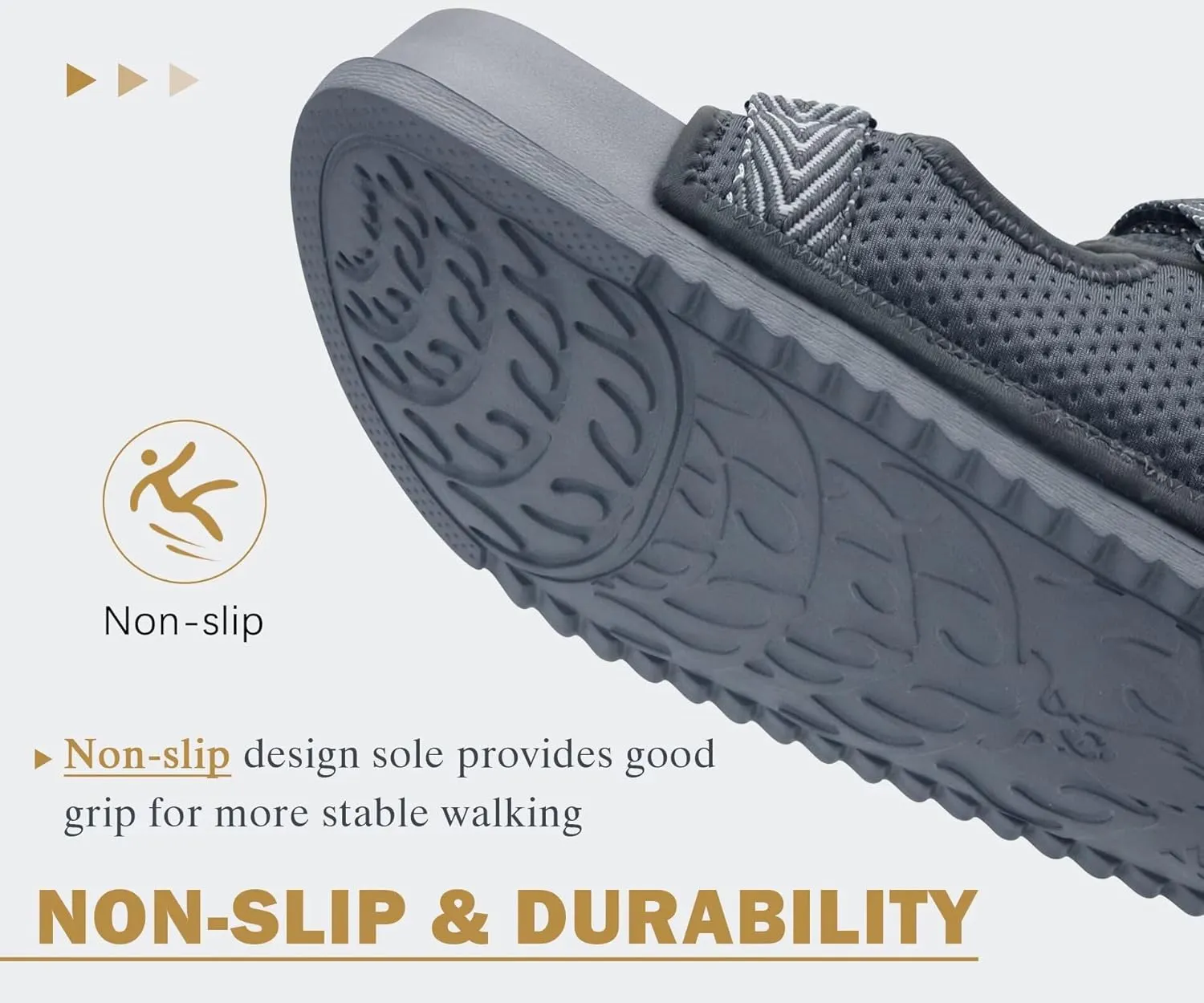 KuaiLu Mens Casual Sandals with Comfortable Orthopedic Arch Support Summer Beach Walking Shoes Cushion Slides Slip on Indoor Outdoor